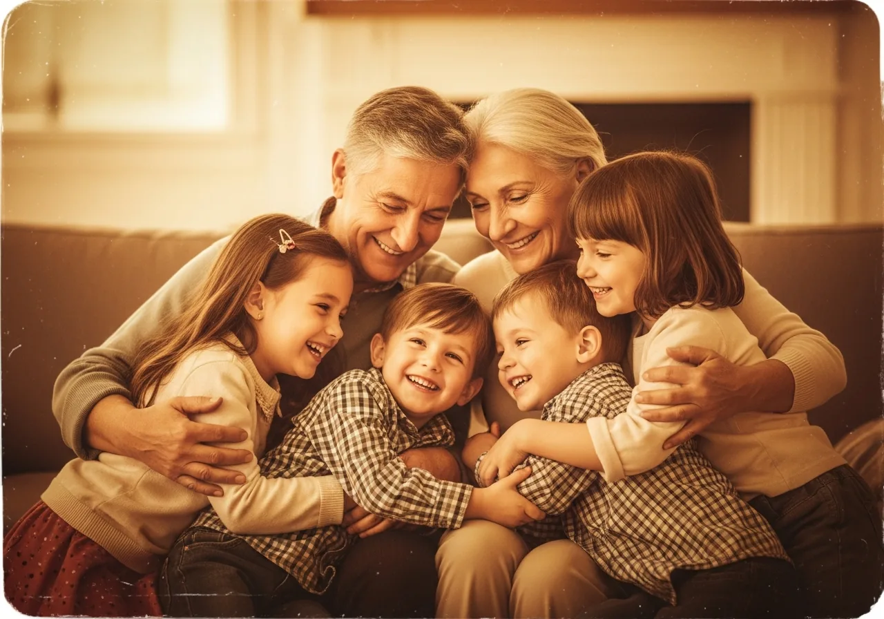 Warm family memory photograph